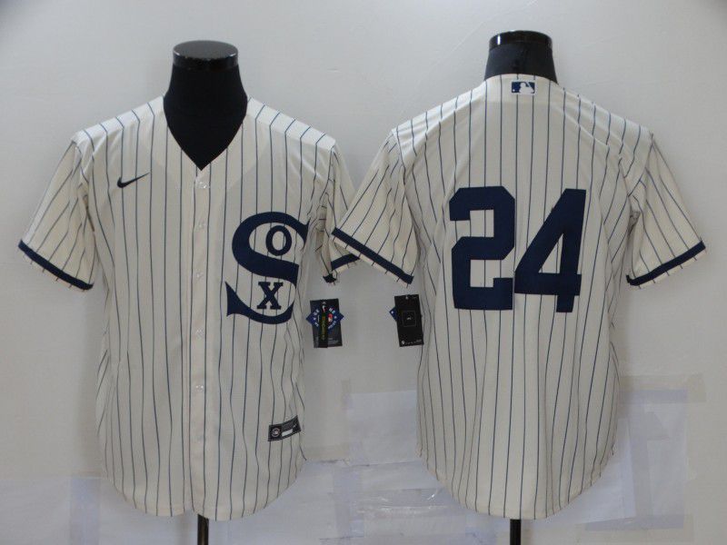Men Chicago White Sox #24 No Name Cream stripe Dream version Game Nike 2021 MLB Jersey->chicago white sox->MLB Jersey